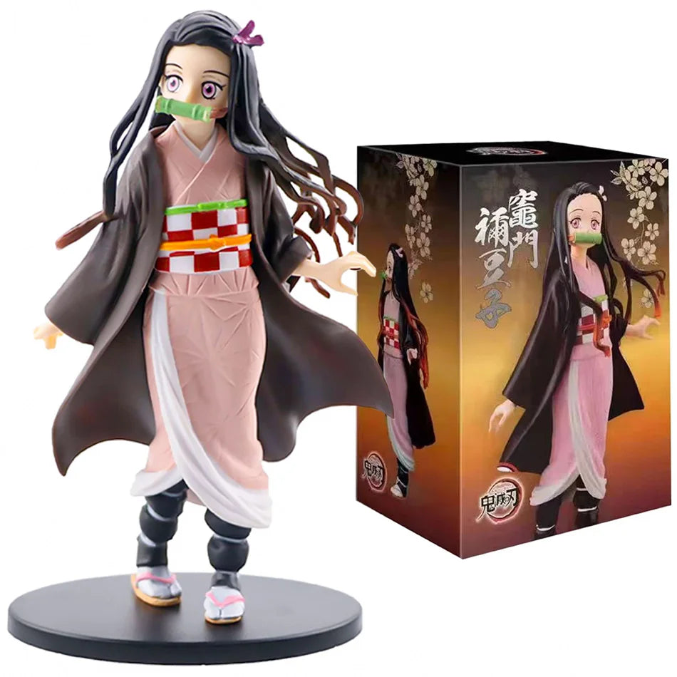 Anime Demon Slayer Kimetsu No Yaiba Figure 15Cm Nezuko Tanjirou Mitsuri Shinobu Zenitsu Kyoujurou Action Figural Model Toy Gifts
