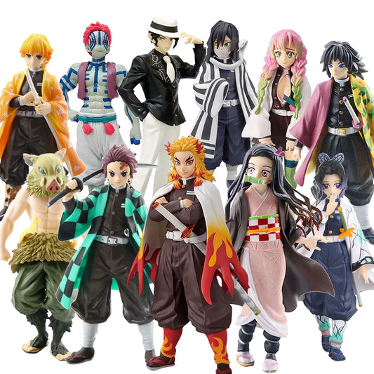 Anime Demon Slayer Kimetsu No Yaiba Figure 15Cm Nezuko Tanjirou Mitsuri Shinobu Zenitsu Kyoujurou Action Figural Model Toy Gifts